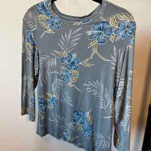 CARIBBEAN Joe Women’s Gray Floral Top Size Medium